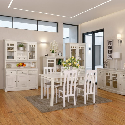 Esszimmer Design Möbel Landhaus Stuhlgruppe Tisch+4xStühle 5tlg. Set Garnitur