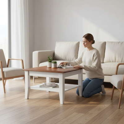 Beistell Tische Holz Handarbeit Couchtisch Echtholz Tisch Klassischer Sofa Neu