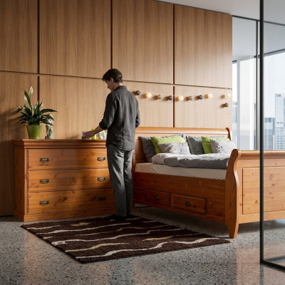 Kommode mit 3 Schubladen Sideboard Anrichte holz Schrank Kommoden Braun Neu
