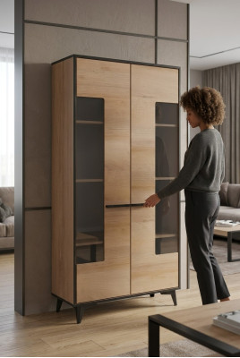 Vitrinen Kommodenschrank Glas Designer Schrank Holz Neu Kommode Vitrine Kommoden
