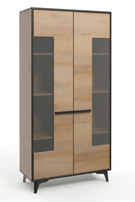 Vitrinen Kommodenschrank Glas Designer Schrank Holz Neu Kommode Vitrine Kommoden