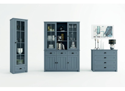 Wohnzimmer Set Vitrine Kommode Wohnwände Kommoden sideboard Schrank Tisch 4tlg