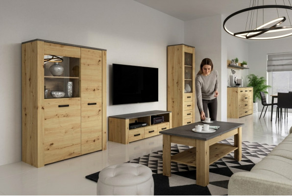 Wohnzimmer Sideboard 2x Vitrine 3tlg. Wohnwand Neu Wohnzimmermöbel Set Designer