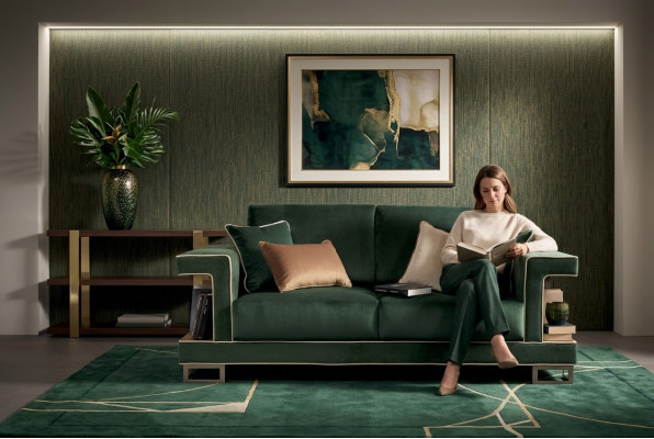 Luxus Sofa 2 Sitzer Möbel Design Polster Textil Sofas Couchen neues Doppelsofa