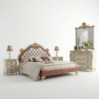 Bett Polster Chesterfield Doppelbett 180x200cm Holz Hotel Betten Schlafzimmer