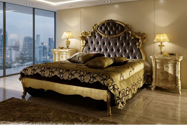 Klassisches Bett Luxus Betten Chesterfield Schlafzimmer Hotel Barock Möbel Neu