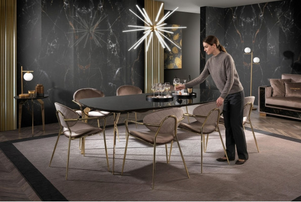 Möbel Einrichtung Gruppe Tisch + 6 Stuhl Set Esstisch Garnitur Esszimmer 7tlg.