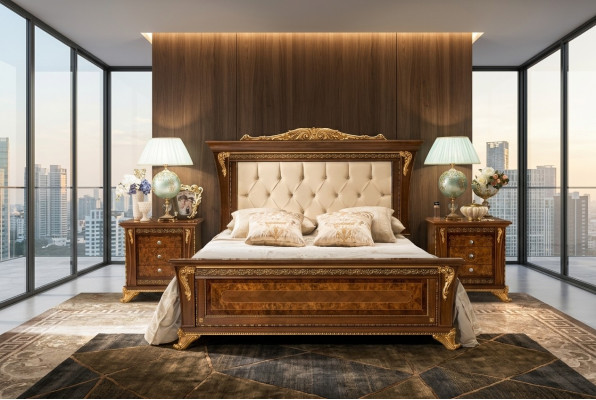 Bett Design 2x Nachttische 3tlg.Schlafzimmer Set Möbel Klassisch Betten