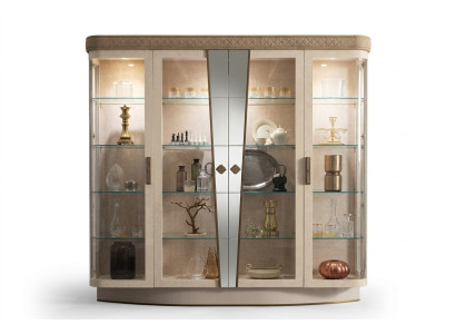 Vitrinen Wohnzimmer Schränke Anrichte Schrank Klassische Vitrine Regal Glas Neu