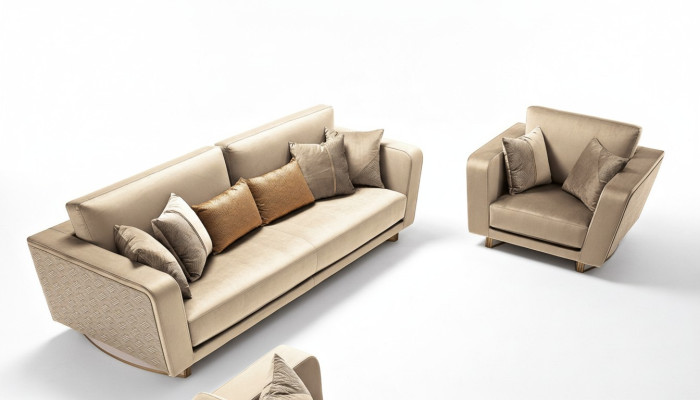 Sofagarnitur 3+1 Sitzer Set Design Sofas Polster Couchen Leder Relax Moderne Neu