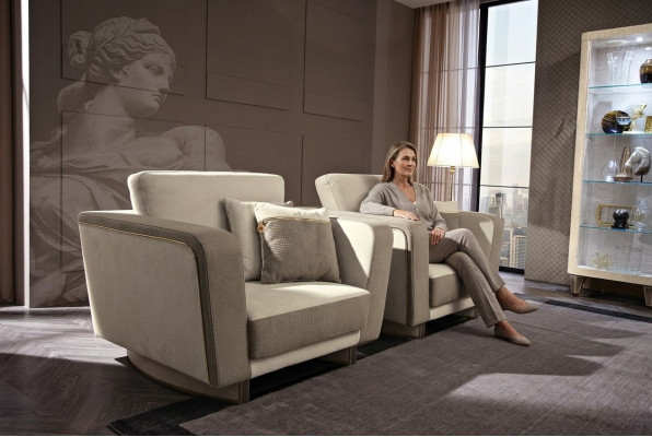 Design Lounge Club Relax Sessel Stuhl Polster Fernseh leder Textil Holz Stoff