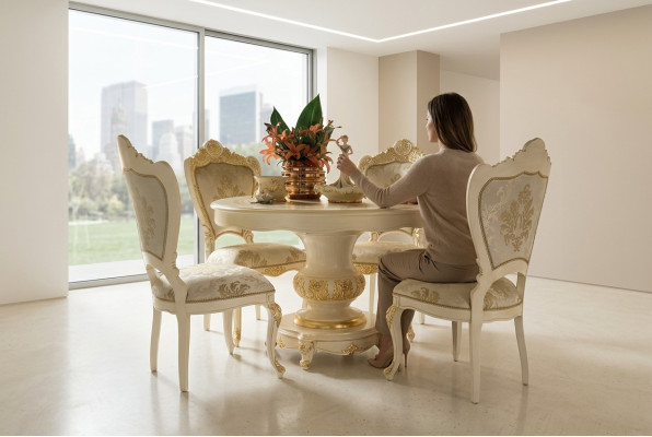 Esstisch Garnitur Esszimmer Möbel Einrichtung Gruppe Tisch + 4 Stuhl Set 5tlg.