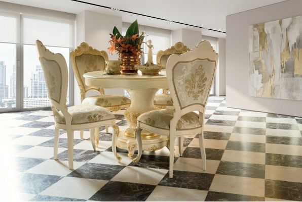 Esstisch Garnitur Esszimmer Möbel Einrichtung Gruppe Tisch + 4 Stuhl Set 5tlg.