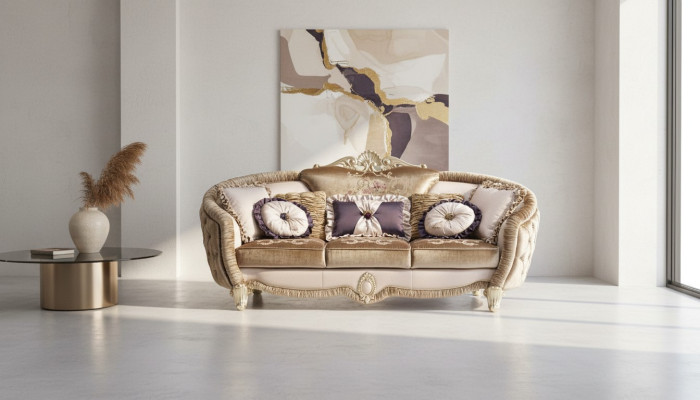 Klassische Polster 3 Sitzer Textil Couchen Textil Sofa Sofa Dreisitzer Couch Neu