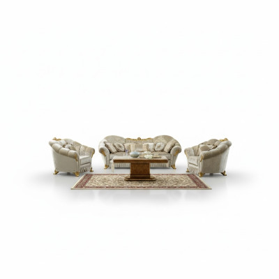 Wohnzimmer Stoff Couch Sofagarnitur Set 3+1+1 Sitzer Sofa Sitz Polster Italien