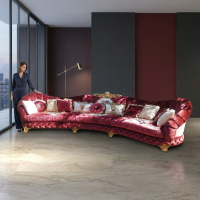 Designer Sofa Ecksofa Wohnlandschaft Rund Couch Samt Couch Sofa Ecksofa Italien