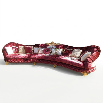 Designer Sofa Ecksofa Wohnlandschaft Rund Couch Samt Couch Sofa Ecksofa Italien