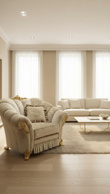 Sessel Stuhl Polster Fernseh leder Textil Stoff Beige Design Lounge Club Relax