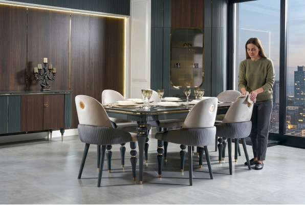 Esszimmer Set Ess Gruppe Holz Tisch Tische Komplett 7tlg Set Esstisch 6x Stühle
