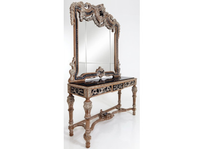 Wandspiegel Landhausstil Konsole Schminktisch mit Spiegel Konsolentisch Braun