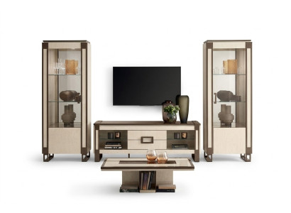 Design Wohnwand Sideboard 2x Vitrine rtv Lowboard Anrichte 3 tlg. Set wohnwände