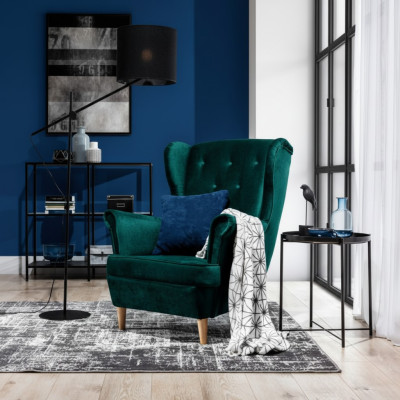 Lounge Ohren Sessel Club Designer Möbel Fernseh Sofa Stuhl Samt Polster Sitz Neu