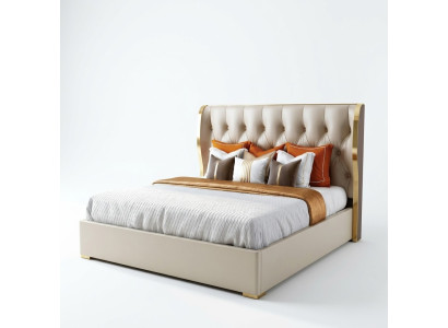 Designer Doppelbett Bett Hotel Luxus Schlafzimmer 180/200x200cm Leder