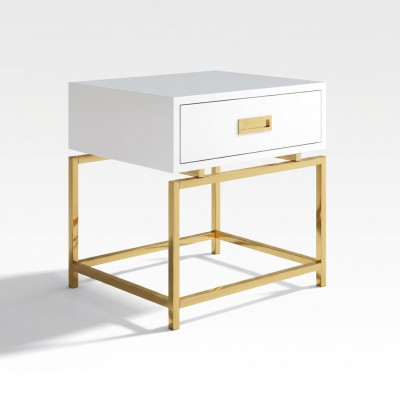 Nachttisch Nachtschrank Kommode Deko Beistelltisch Konsole Hochglanz Gold