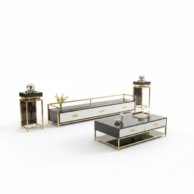 Modernes Design Wohn Wand Wohnzimmer Sideboard RTV Regal + Seiten