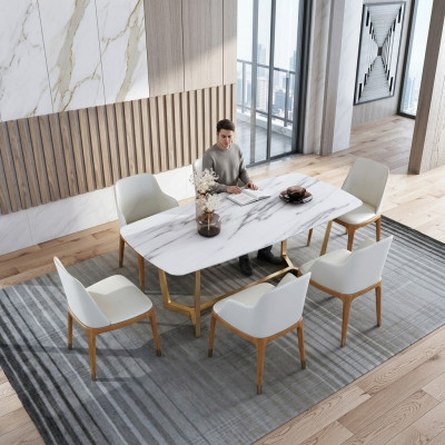 Esstisch Garnitur Stuhl Set 6 Stühle Tisch Esstische Tische Esszimmer Set