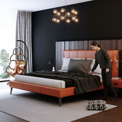 Doppelbett Bett Ehebett Design Luxus Luxur Polsterbett Designbett Textil