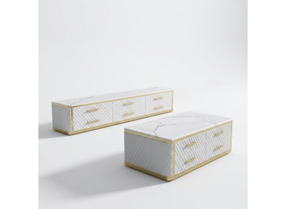 Sideboard TV Lowboard RTV XL Schrank Couchtisch Wohnzimmer Marmor