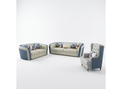 Designer Couch Polster Sitz Garnitur Sofa Garnituren 3+2+1 Sitzer Sofagarnitur