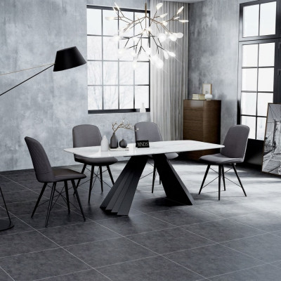 Design Esszimmer Gruppe Tisch + 4 Stühle Sitz Polster Garnitur Tische Lehn Stuhl