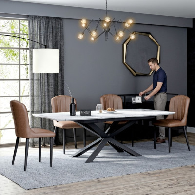 Esszimmer Design Möbel Stuhlgruppe Tisch + 4 Lehn Stühle 5 tlg. Set