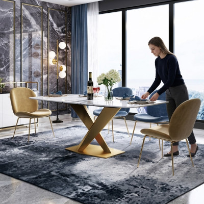 Esstisch + 4x Stühle Stuhl Esszimmer Set Modern Essgruppe Tisch Tische