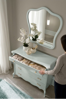 Kommode mit 4 Schubladen Sideboard weiß Anrichte Schrank Anrichten Kopmmoden