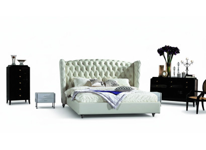 Luxus Designer Bett Chesterfield Lederbett Polsterbett Schlafzimmer Ehe