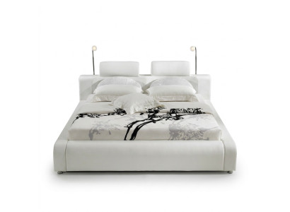 Design Doppelbett Lederbett Betten Bett Polster Leder Schlafzimmer Ehe