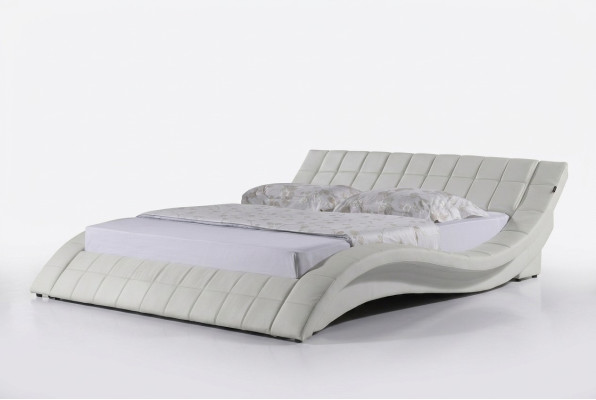 Designer Polsterbett Weiß Bett Betten Lederbett Doppelbett Ehebett Designerbett