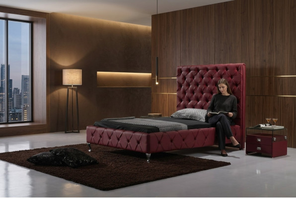 Designer Bett Chesterfield Leder Hotel Betten Luxus Doppel Schlaf Zimmer
