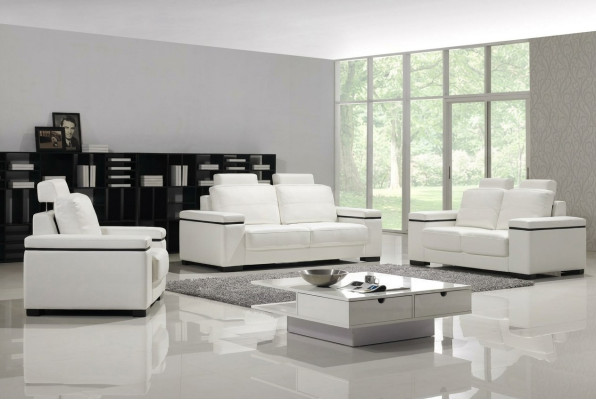 Sofagarnitur 3+2+1 Sitzer Set Design Sofas Polster Leder Relax Couchen