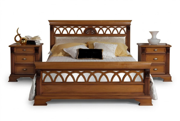 Bett Doppel Hotel Antik Betten 2x Nachttisch Schlafzimmer 3tlg Barock Rokoko Massivholz