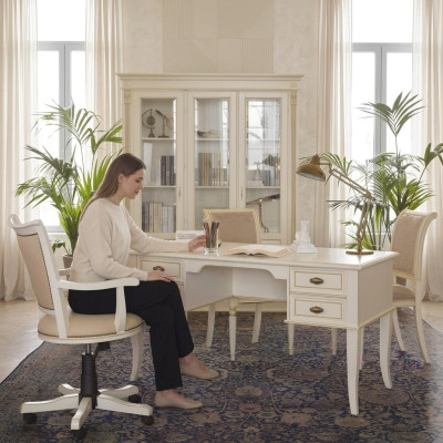 Schreibtisch Büro Tisch Klassischer Designer Office Tische Barock Rokoko Neu
