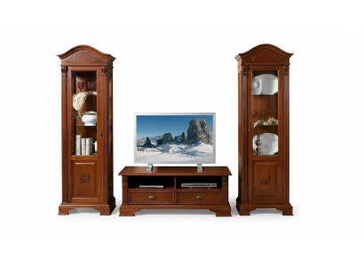 Wohnwand Set Vitrinen Vitrine Kommode Wohnzimmer Möbel Einrichtung Garnitur Massivholz