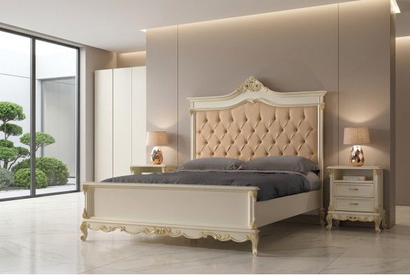 Bett Chesterfield Design Luxus Hotel Betten Massivholz 180x200 Schlaf Zimmer Italien Möbel