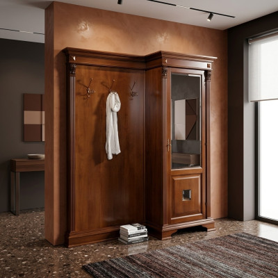 Flur Garderobe Set mit Schrank und Paneel Diele Landhaus Möbel