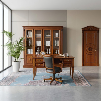 Büroset Schreibtisch Chefsessel Komplett Büro Office Barock Rokoko 2tlg.