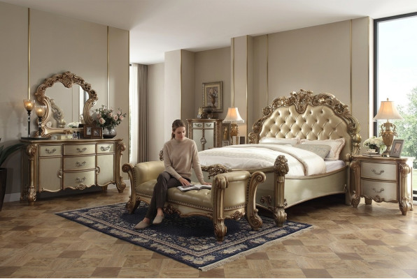 Schlafzimmer Set Komplett Möbel Nachttische Kommode Bett 7 tlg. Holz