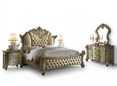 Schlafzimmer Set Nachttische Bett 5tlg. Barock Rokoko Antik Stil Holz